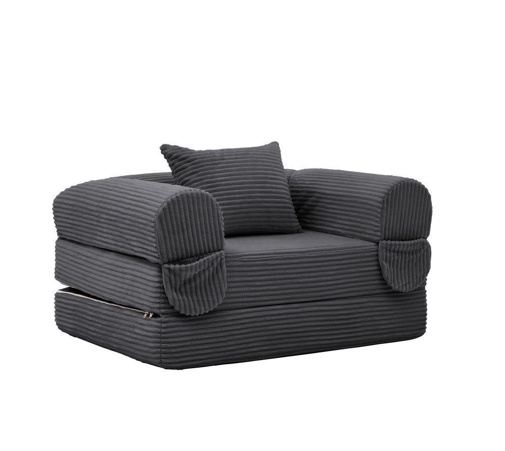 Divano letto singolo ¨C Minimal ¨C Tessuto cord, salvaspazio