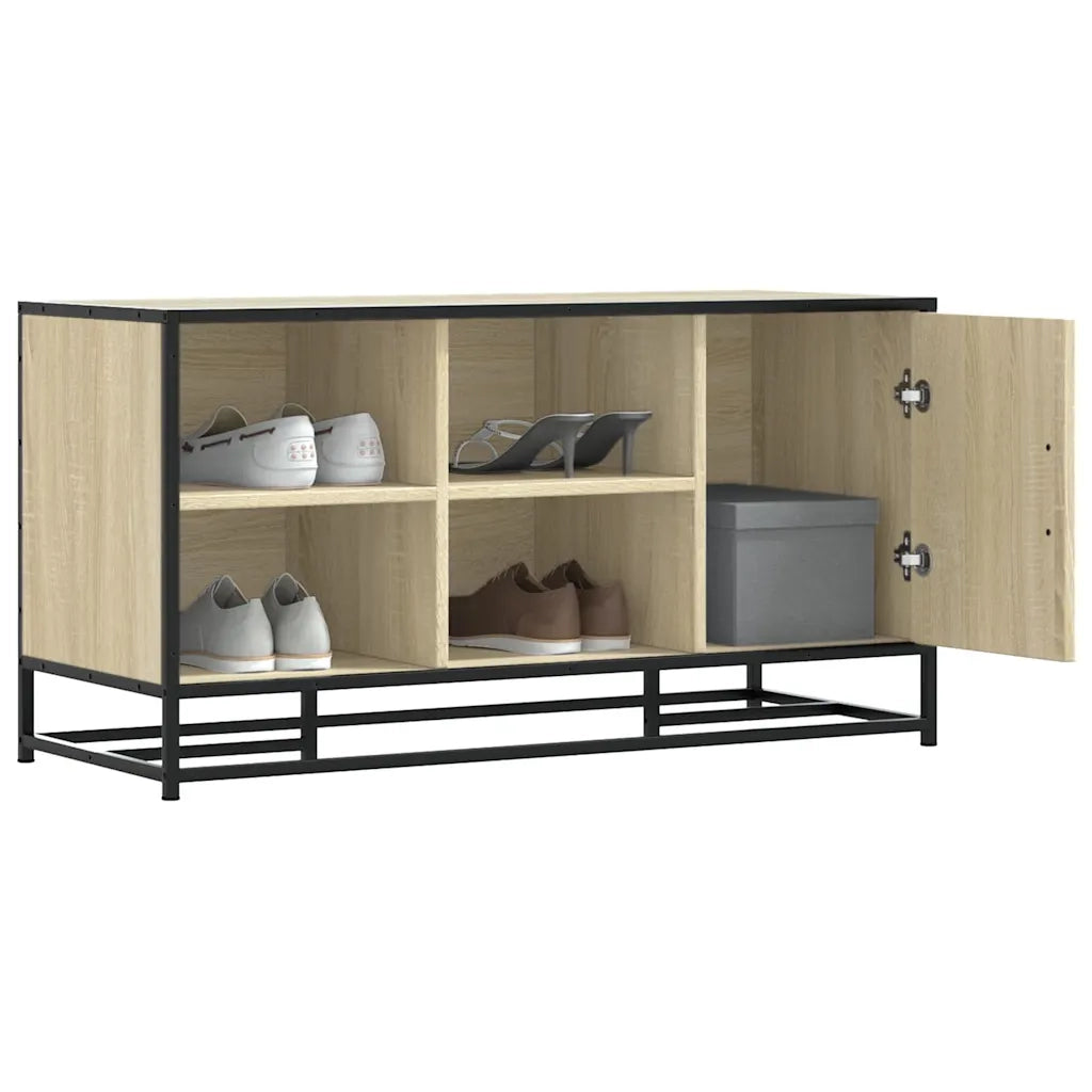 vidaXL Scarpiera Sonoma Rovere 100x40x53,5 cm in Truciolato e Metallo