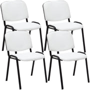 Set 4 Sedie Ufficio Ken Imbottite In Similpelle bianco