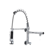 Björn |Gastronomia rubinetto acqua fredda monoforo a parete cromo|rubinetto cucina professionale acciaio inox due docce|lavello doppio ristorante