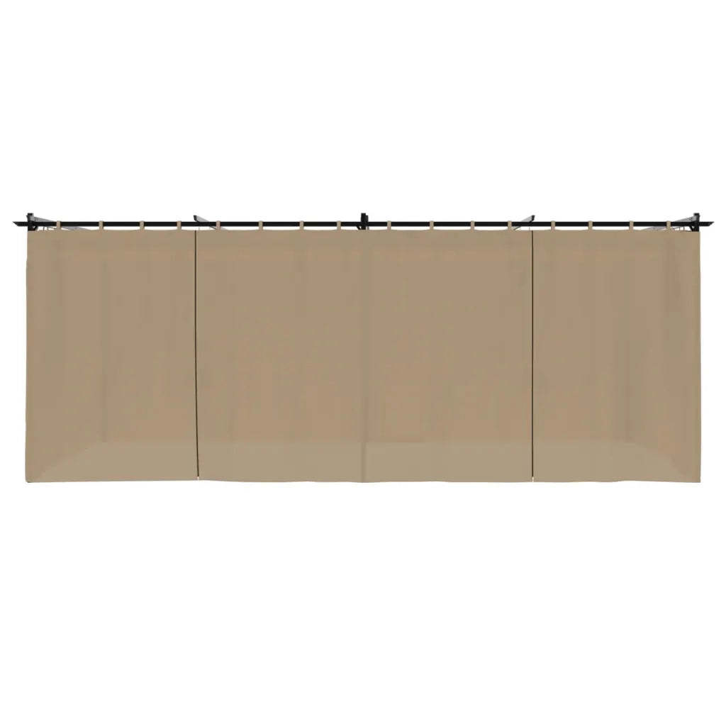 Gazebo con Tende Tortora 6x3 m in Acciaio 4003922