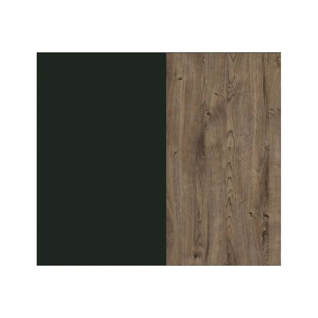 Cassettiera design con 4 cassetti. Colore verde kaki e quercia. Collezione ASSIA.