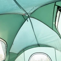 Tenda da Campeggio 6 Posti Idrorepellente con Protezione UV, Pali in Fibra di Vetro, 4.55x2.3x1.8 m, Verde
