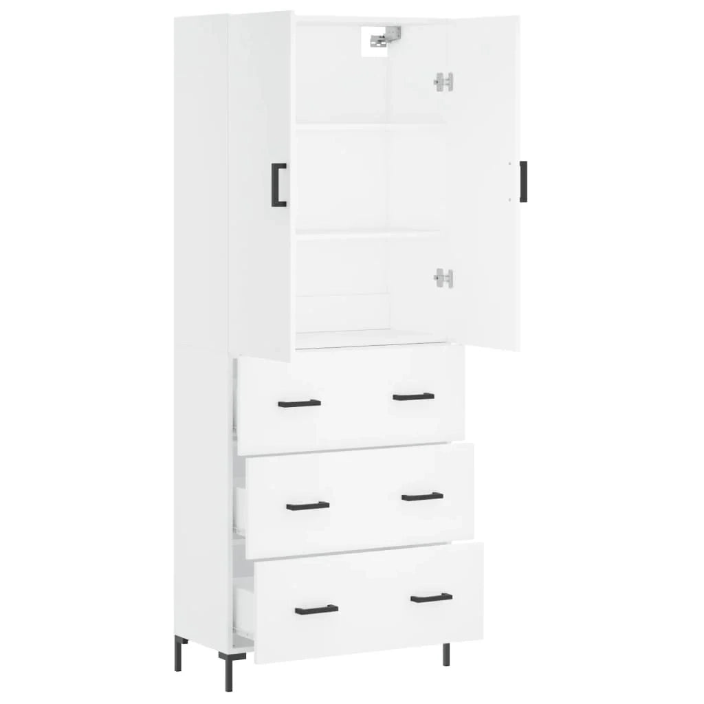 Buffet credenza cassettiera mobiletto mobile contenitore organizer cucina soggiorno salotto alto 69,5 x 34 x 180 cm legno ingegnerizzato bianco 02_0032649