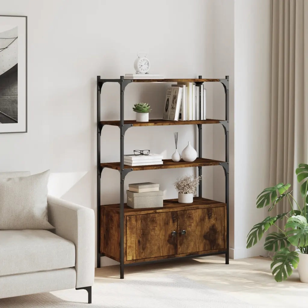 Libreria 3 Ripiani Rovere Fumo 70x30x109,5 cm Legno Multistrato 838995