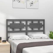 Testiera per Letto Grigia 185,5x4x100 cm Legno Massello di Pino 818057