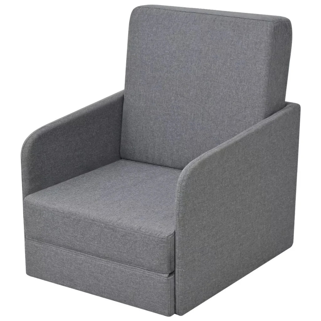 Poltrona poltrona lounge divano design club trasformabile 595 x 72 x 725 cm tessuto grigio chiaro 1102088/3