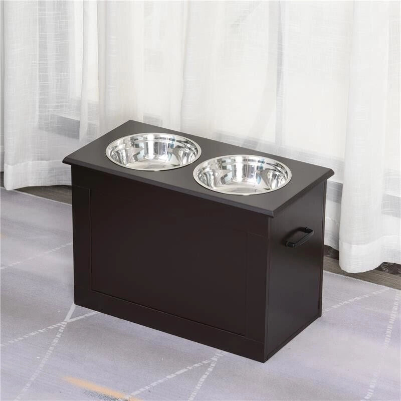 PORTACIOTOLE RIALZATO PER CANI CON 2 CIOTOLE DI 24 CM IN ACCIAIO INOX