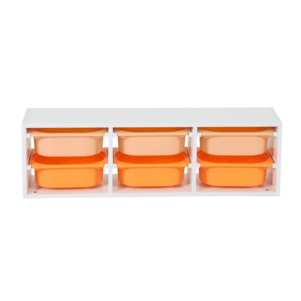 Mobile per bambini con 6 contenitori colorati, arancione