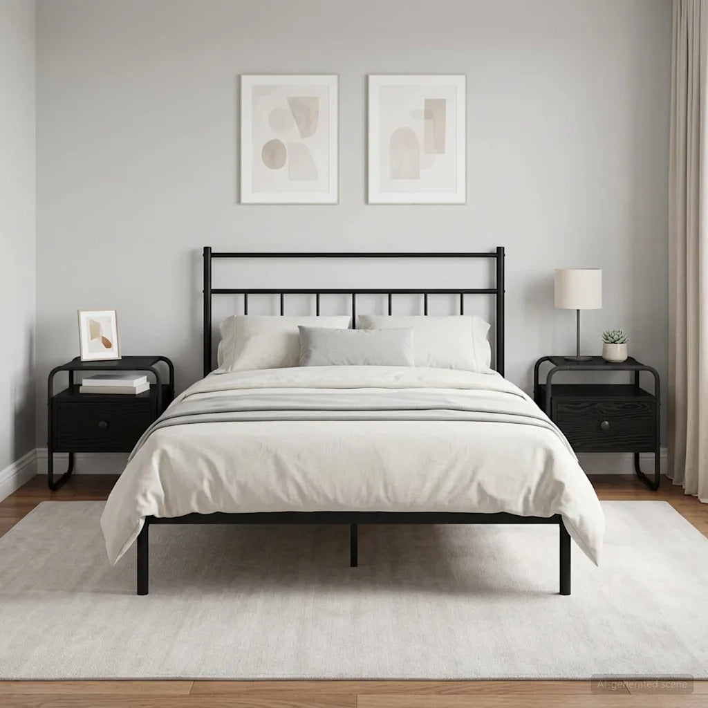 Armadio da Notte 2 pz Rovere Nero 40 x 39,5 x 40 cm 8007672