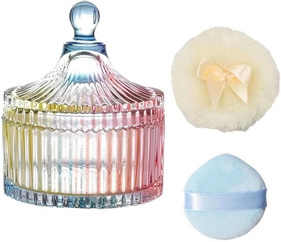 Set di contenitori di vetro da 3 pezzi - Borosilicato di alta qualità - Vetro trasparente a metà - Decorativo - Facile da pulire - Contenitore di archiviazione