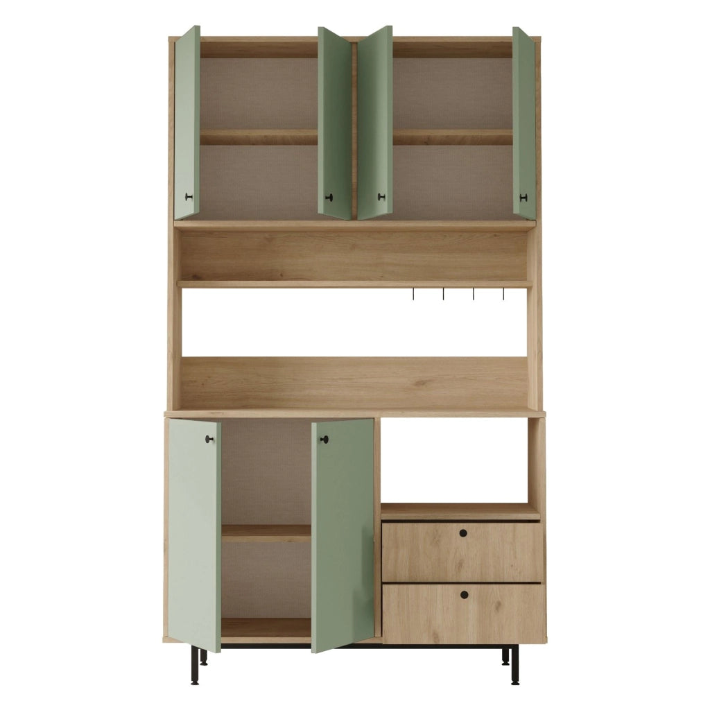 Madia Pianella, Credenza 2 Cassetti, 120x36x205h cm Verde