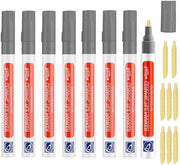 Penna per giunti plus - Penna per giunti grigia 8 pezzi | Penna per giunti per bagno e cucina | Penna per riparazione di giunti con punto di riserva | Penna per lamiera laminata idrorepellente