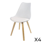 Set di 4 sedie design bianche con cuscino collezione MIA