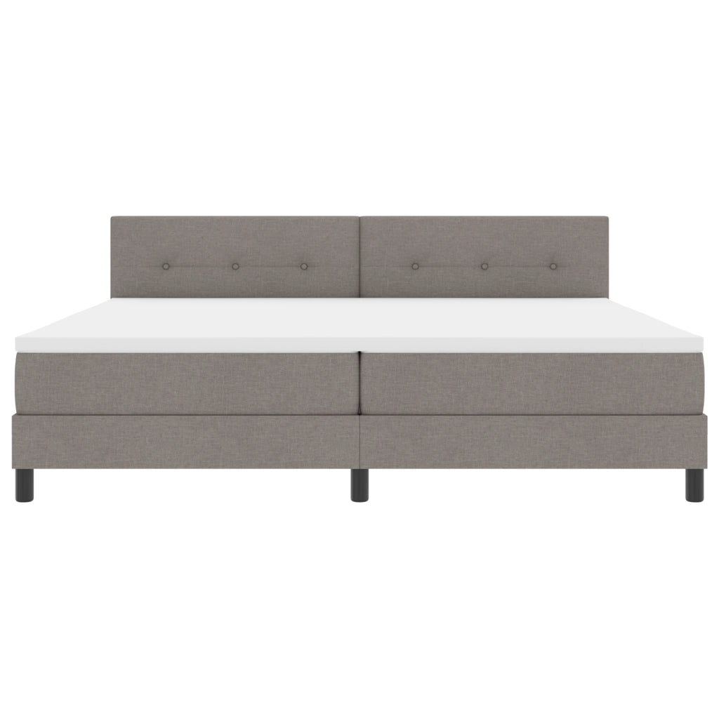 Letto con Box Spring e Materasso Taupe 200x200 cm Tessuto