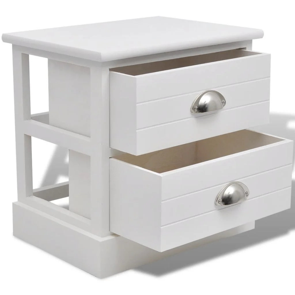 Comodino comodino cassettiera armadio mobili per camera da letto 2 pezzi bianco 1402097