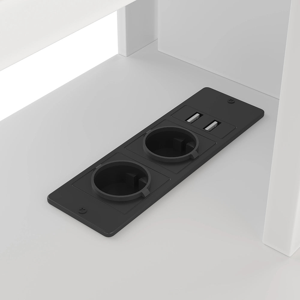 Letto gaming - Xylo - 140x200 cm LED scrivania bianco