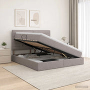 Letto con contenitore LED e materasso Tortora 140 x 200 cm 3459888