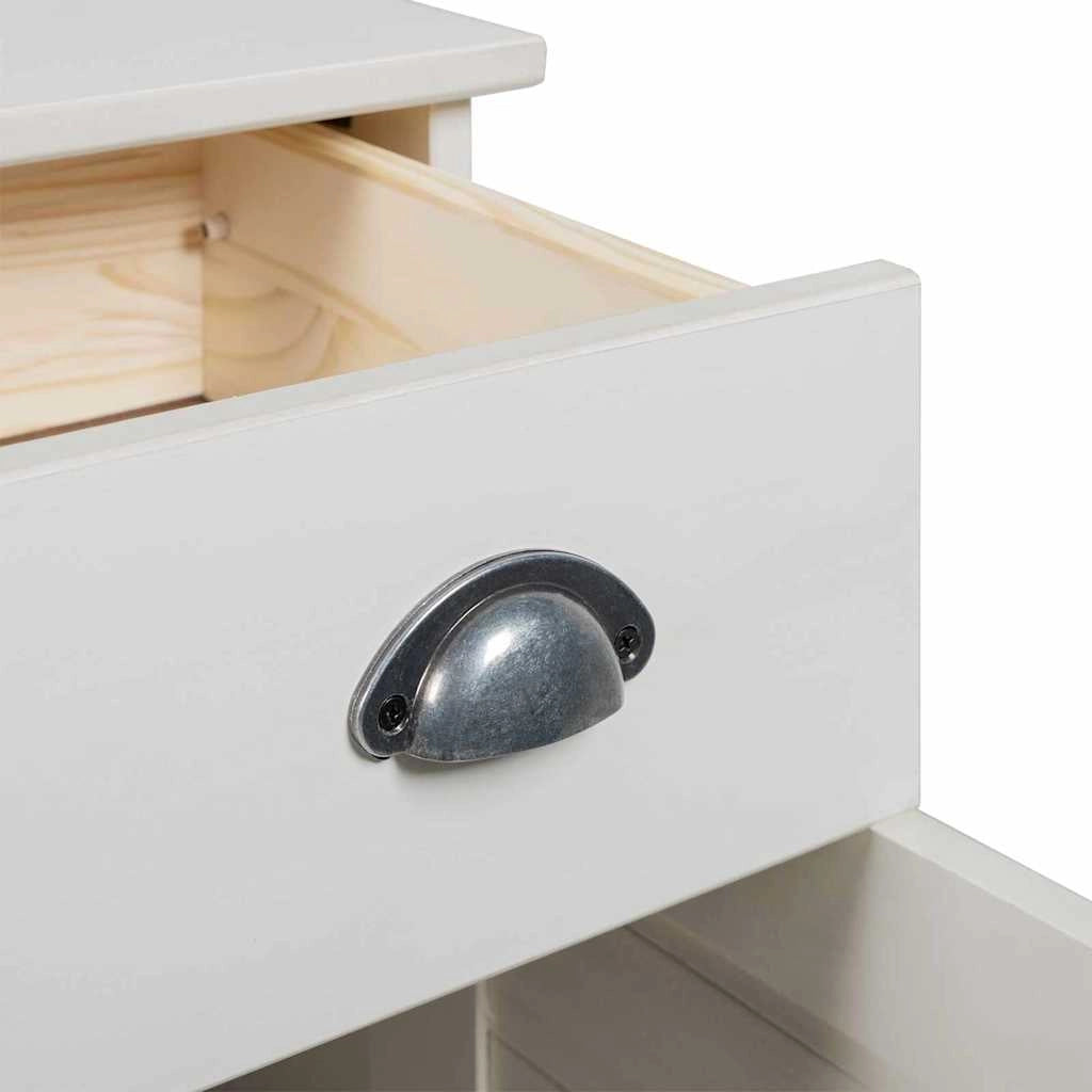 Mobiletto da bagno moderno con 2 ripiani 68 x 34 x 80 cm in legno massello di mango bianco 02_0057910