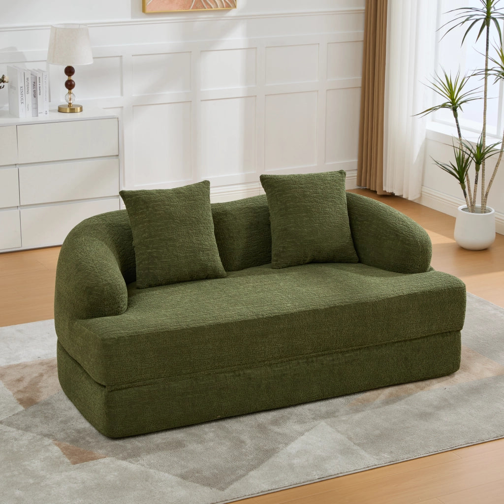 DIVANO Letto 2 posti 157x84x65 cm Chenille Verde