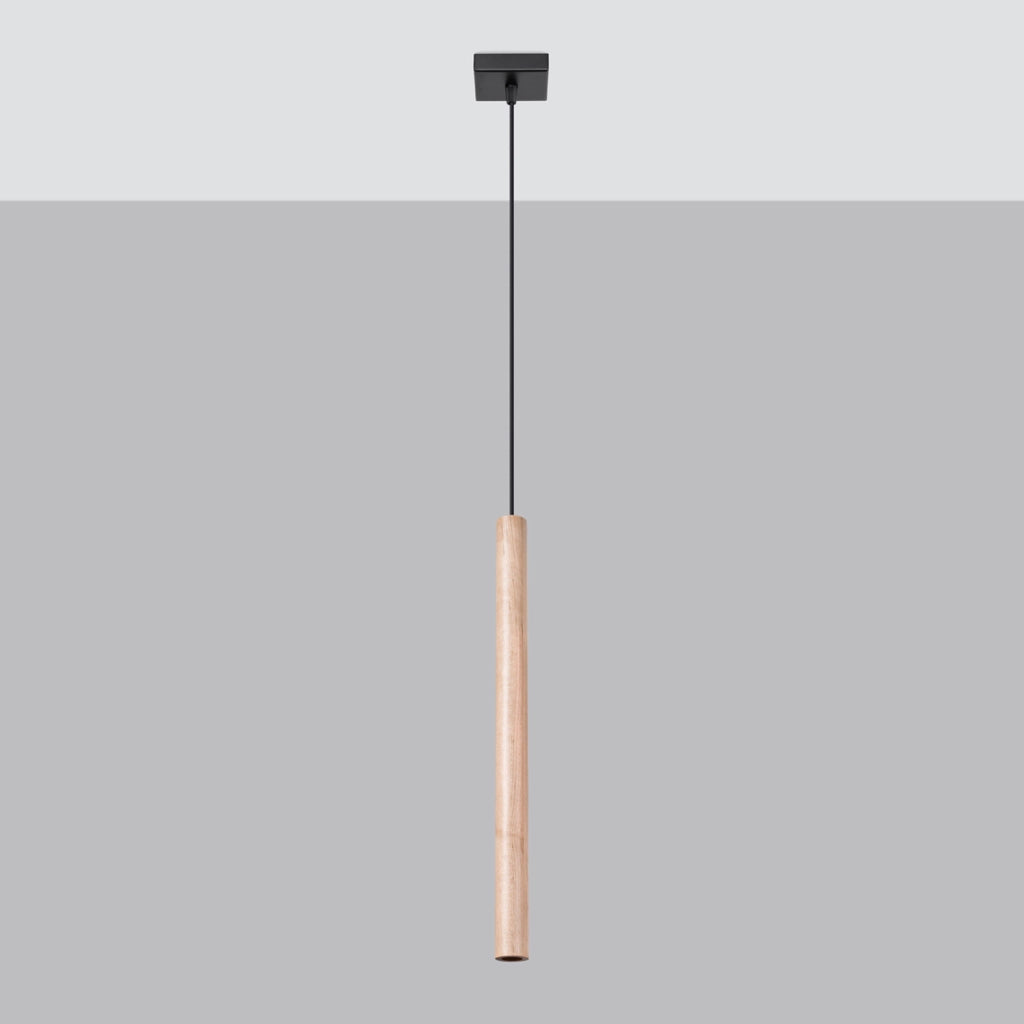 Sospensione VELINO nera/legno chiaro G9 8W Pure Lume