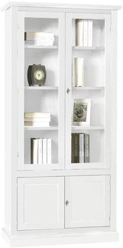 Vetrina classica in legno bianco 90x41x186h (1387) - Mobili 2G