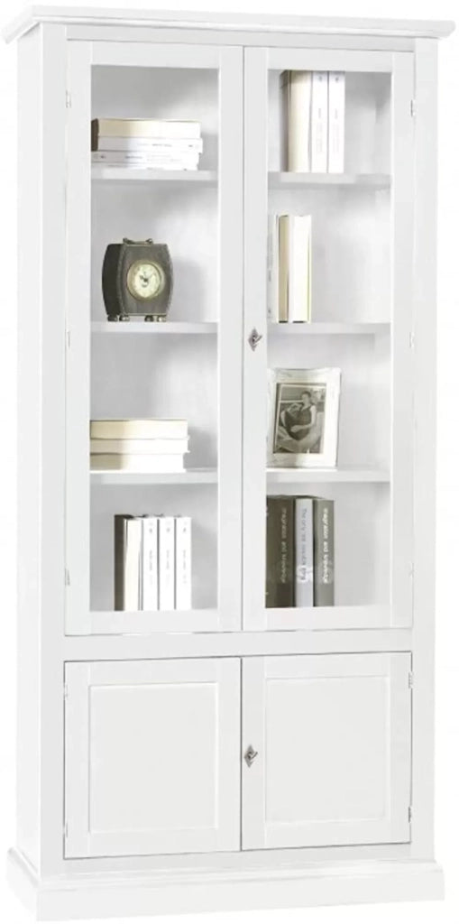 Vetrina classica in legno bianco 90x41x186h (1387) - Mobili 2G