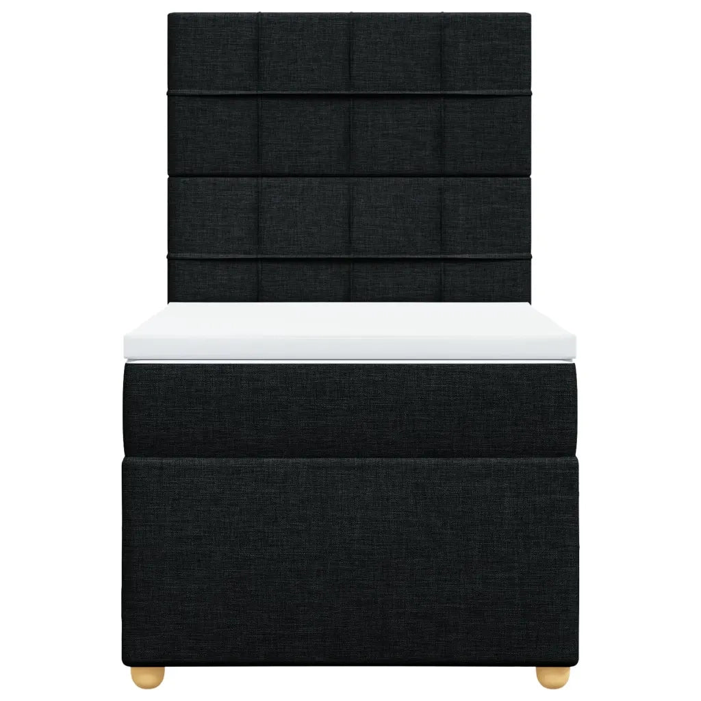 Giroletto a Molle con Materasso Nero 90x200 cm in Tessuto 3291165