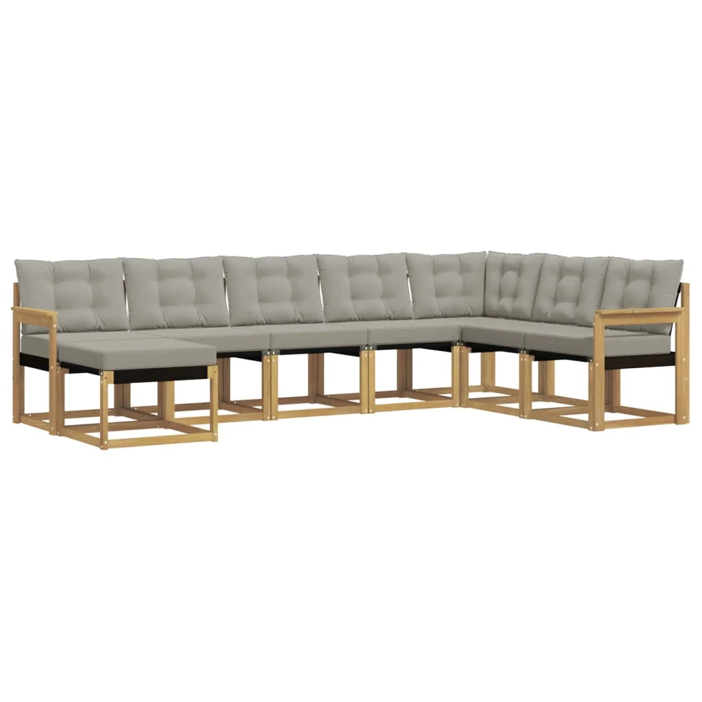 Set di divani da esterno 8 pcs Bianco e Grigio Chiaro