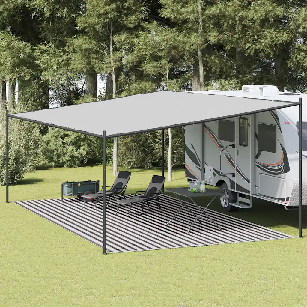 Tappeto da Tenda Antracite e Bianco 400x800 cm HDPE 310835