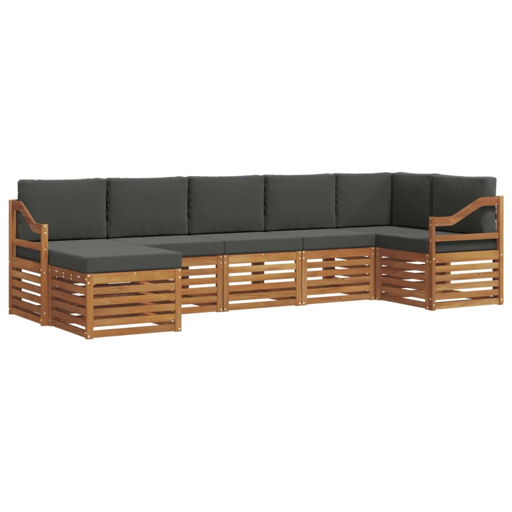 Set divano sezionale con cuscino 7 pcs Naturale e Antracite