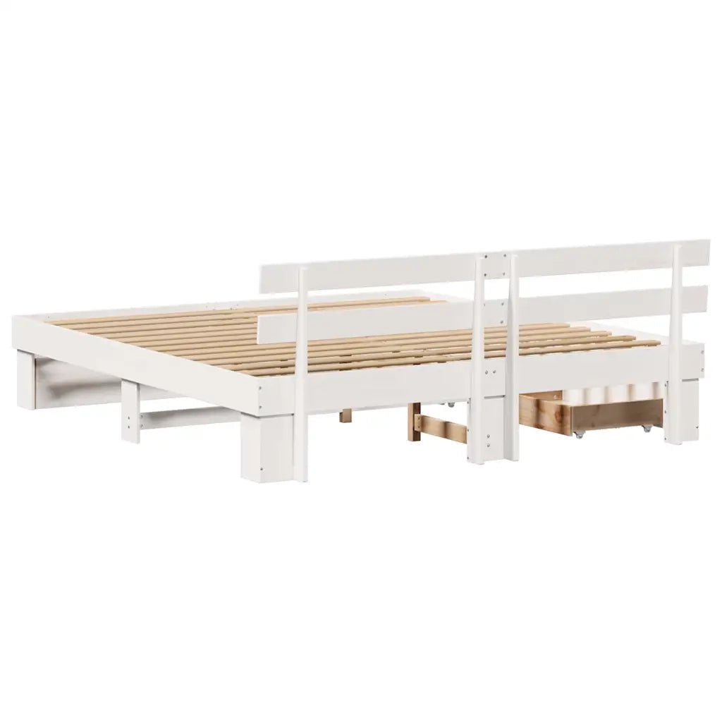 vidaXL Struttura del letto Bianco 200 x 200 cm Legno di pino massello