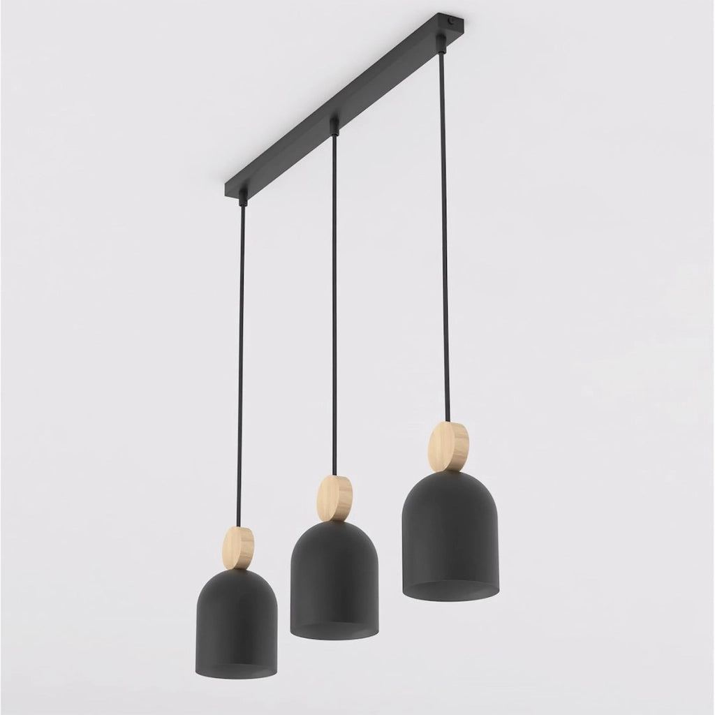 Lampada a sospensione Mesi in acciaio nero opaco