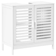 Armadietto per lavabo in bambù bianco per la conservazione del bagno Minimalista