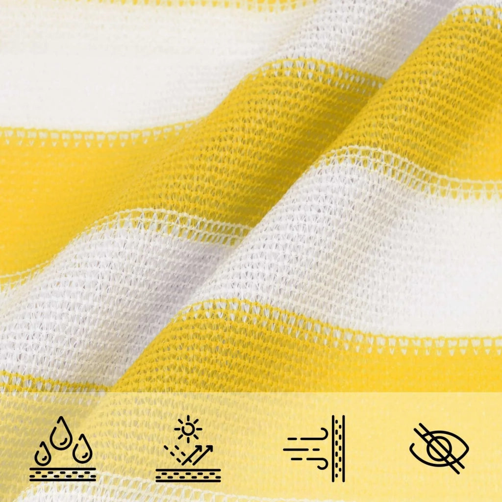 Telo Ombra-Vela Ombreggiante-Parasole a Vela Giallo e Bianco 5 x 7 m HDPE