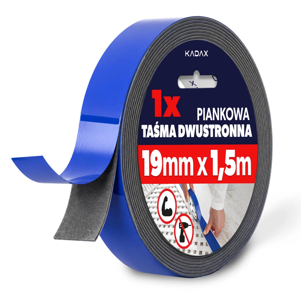 KADAX Dwustronna taśma piankowa PE 19mm x 1,5m P14