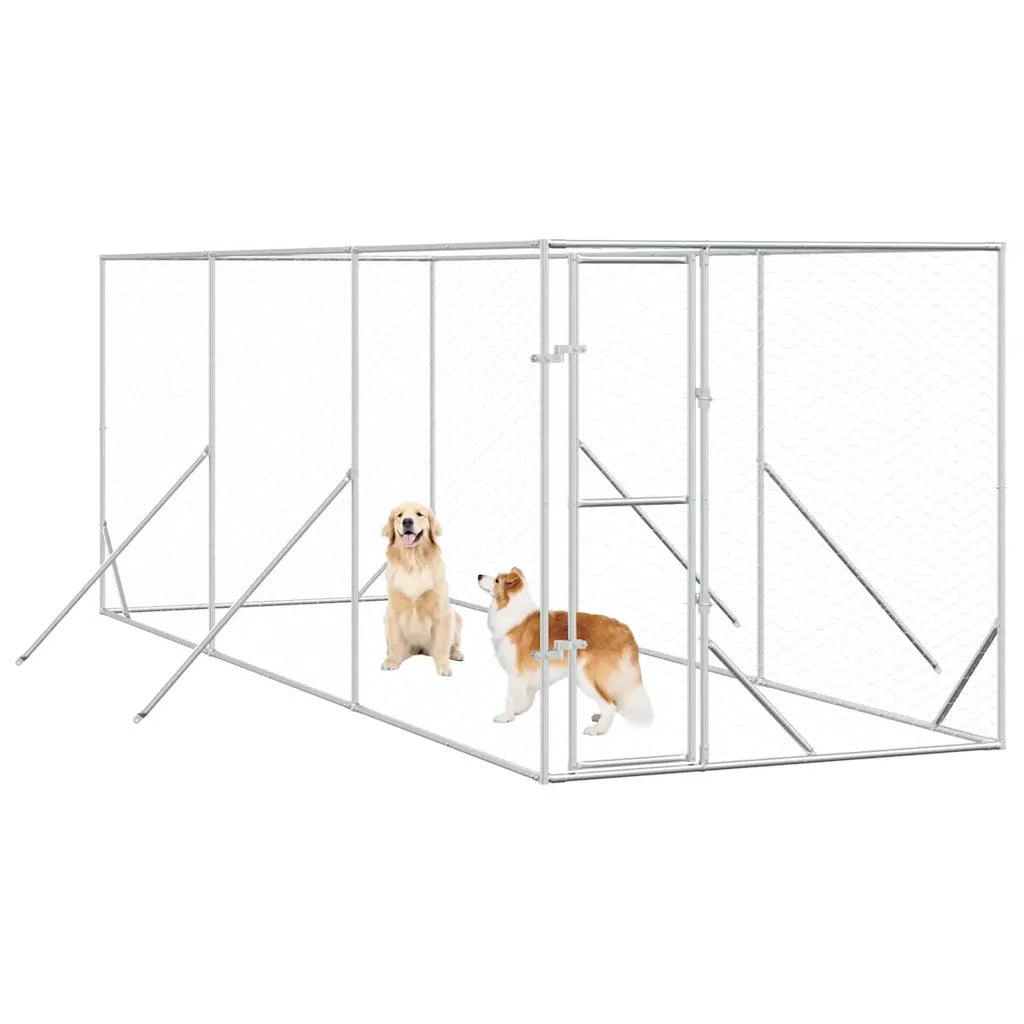 Cuccia per Cani da Esterno Argento 2x6x2 m Acciaio Zincato CFW4100318