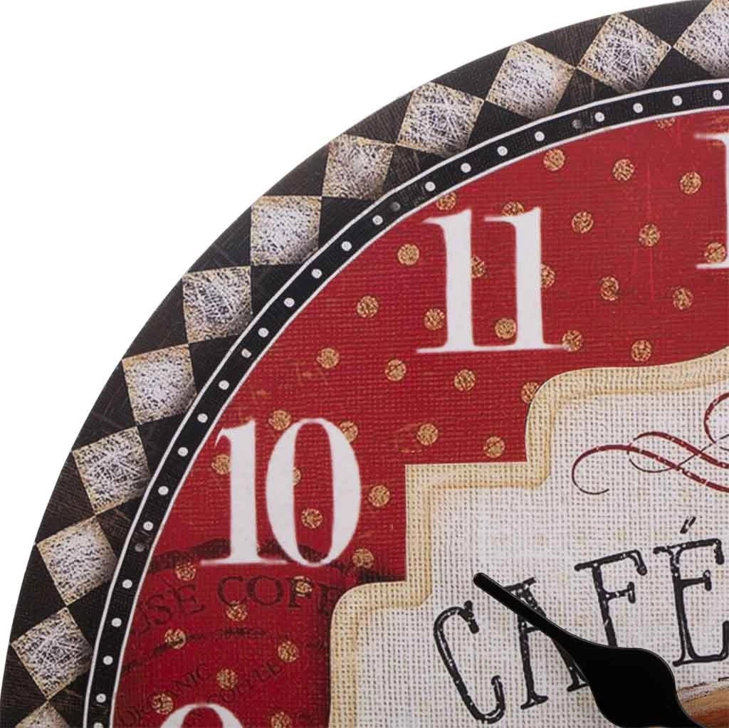 Orologio da parete in legno rosso d34x2h