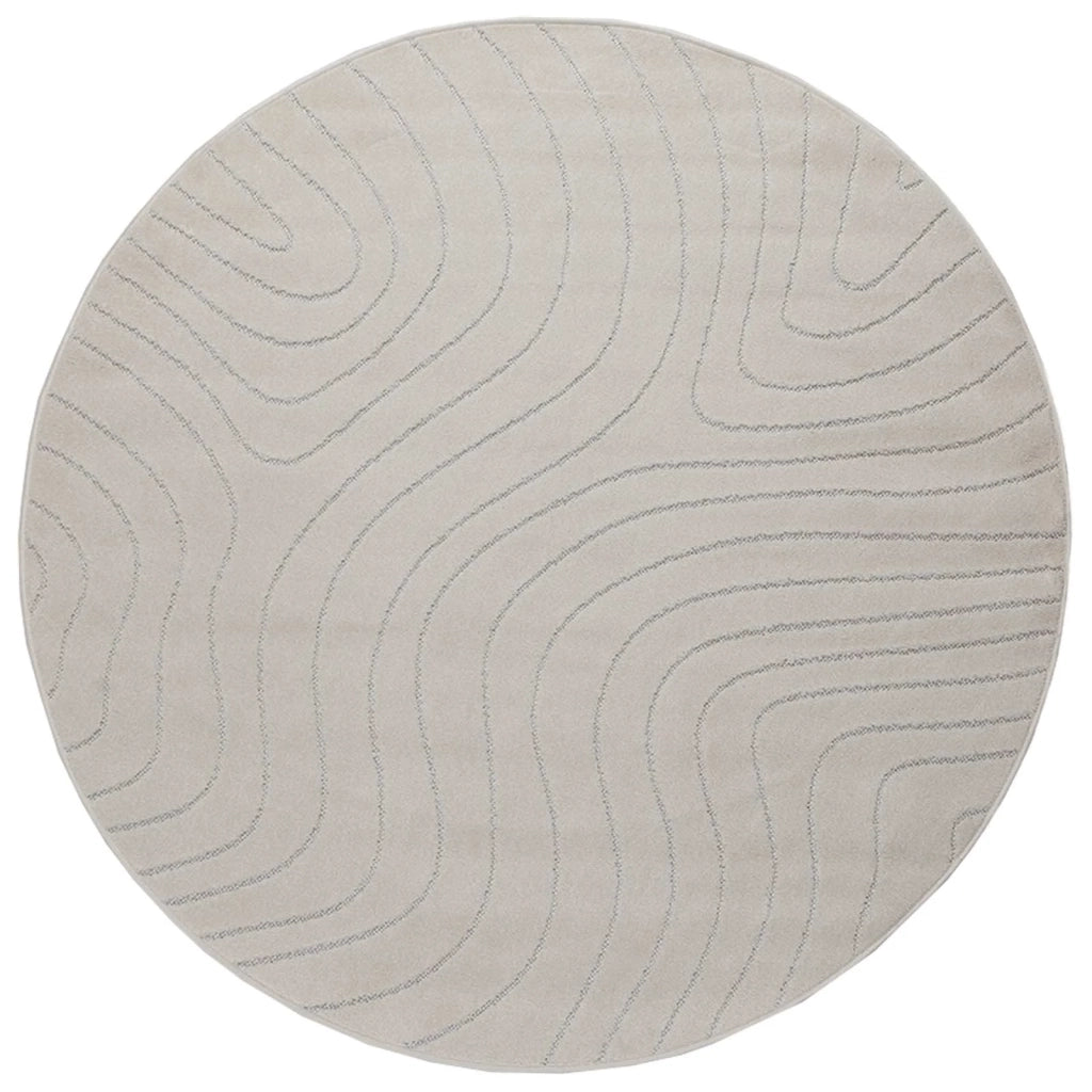 Tappeti per area Rotondo PALMERAS Crema Ø 160 CM Poliestere 42022633
