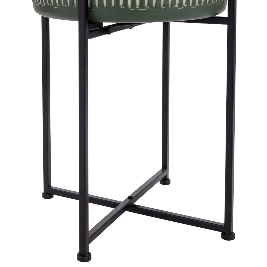 Fioriera in metallo verde 33x33x71h cm