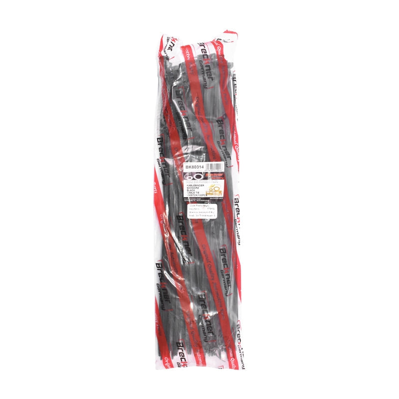 Fascette in plastica nere 3.6×290 mm – set da 100 pezzi Breckner Germany