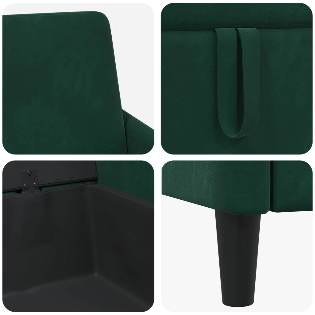 Set di Divani con Storage 2 pz Verde Scuro Poliestere 3429248