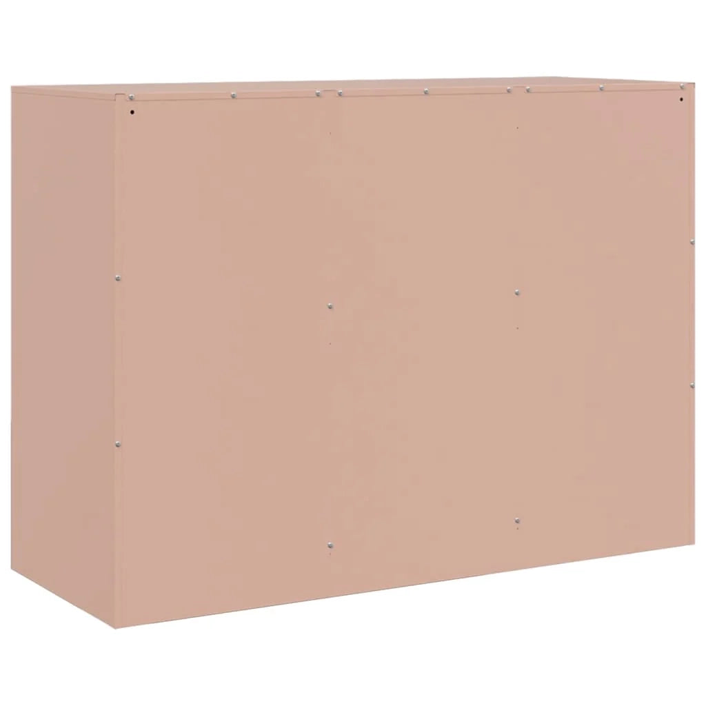 Credenza cassettiera armadio mobile contenitore organizer per cucina soggiorno salotto 99 x 39 x 73 cm acciaio rosa 02_0036219