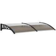 EasyComfort Pensilina da Esterno per Finestre e Porte, in Policarbonato e Alluminio, 200x96x27cm, Marrone