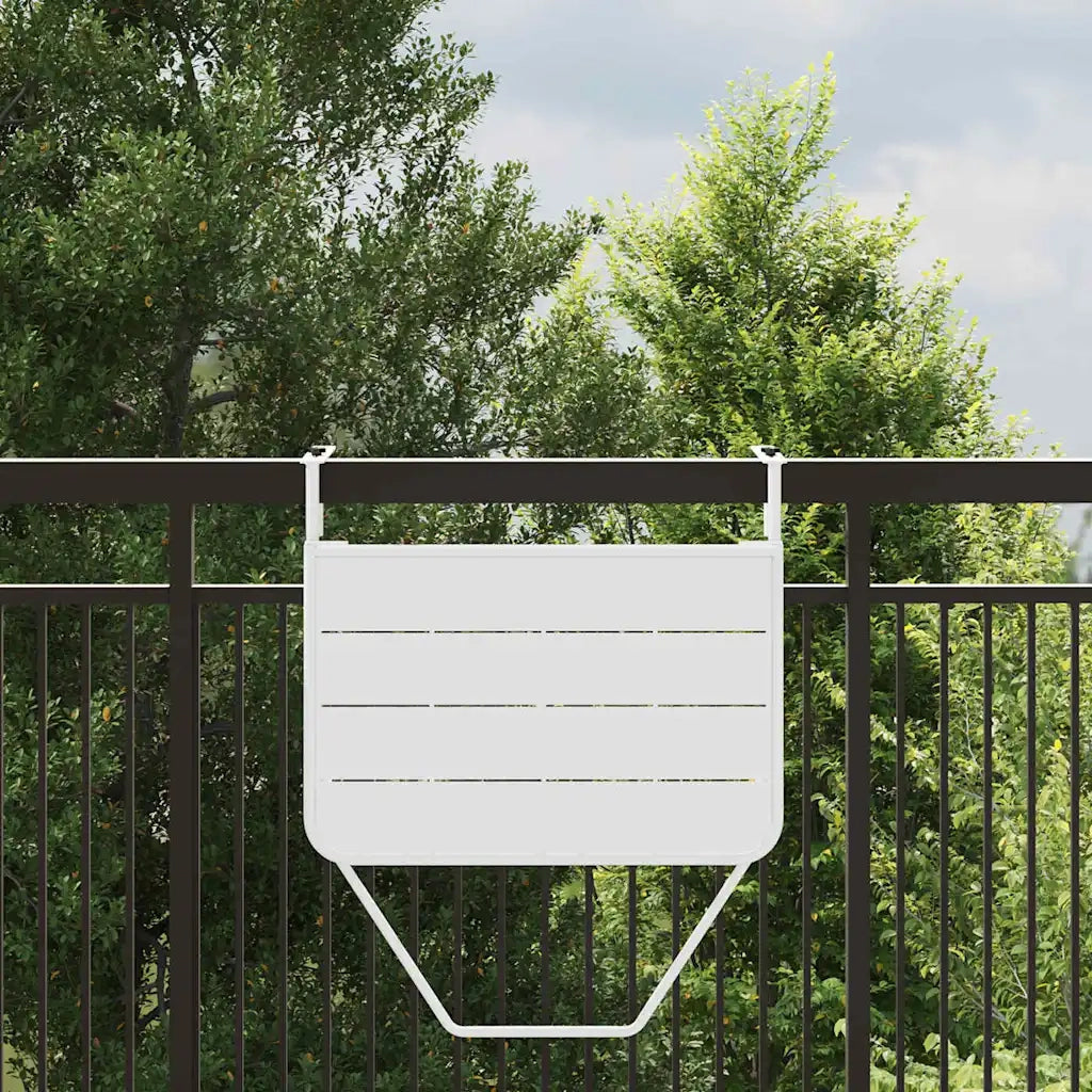 Tavolo Appeso da Balcone Bianco 60 x 39 x 65 cm Acciaio 42008074
