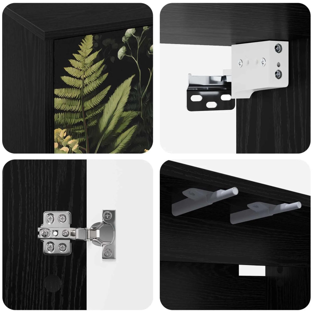 Mobile TV da Parete RHENEN 69 x 33 x 40 cm Rovere Nero 8007110