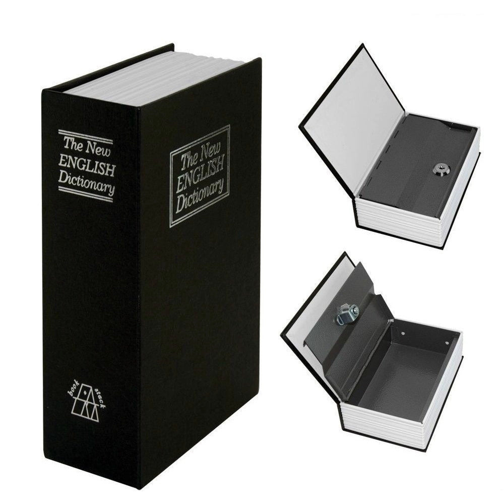 Trade Shop - Cassetta Sicurezza Portavalori Libro Porta Monete Chiave Metallo 240x155x55 Mm -