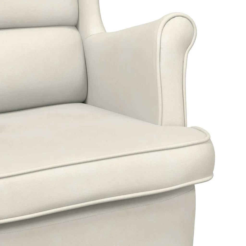 Poltrona-Poltroncina Bianco Crema in Velluto