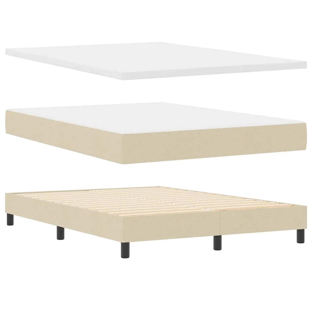 Letto a molle con materasso Crema 160 x 200 cm Tessuto 3340099