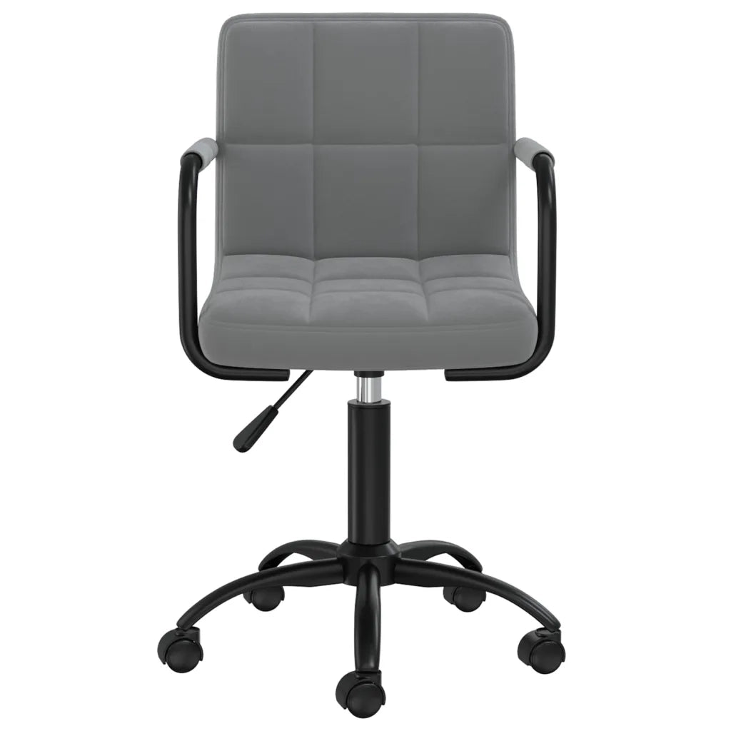 Sedia da Ufficio Girevole Grigio Scuro in Velluto